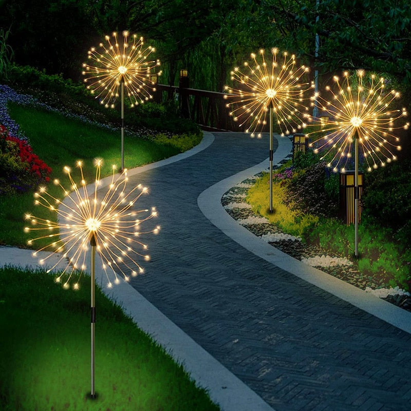 Solarlampen Tuin 120 LED Vuurwerk-Effect Waterdicht Decoratieve Padverlichting Buitenverlichting Tuinverlichting | Sulvida