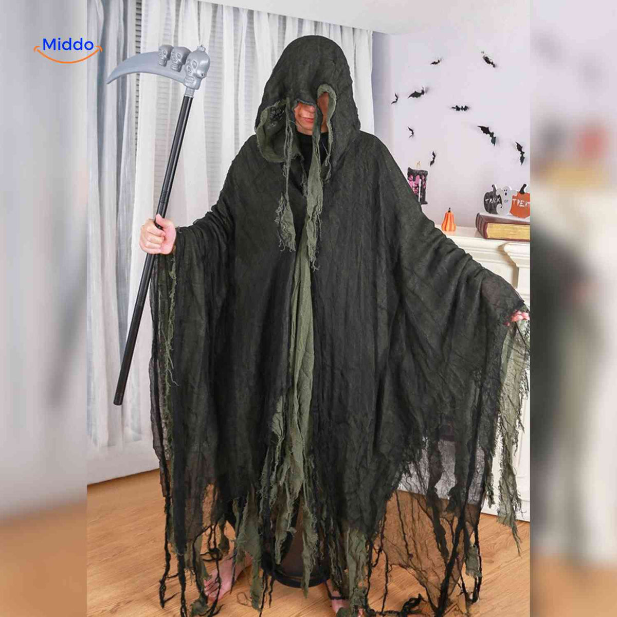 Griezelige Halloween Cape Polyester Unisex Zwart Rood Groen Wit Themafeest Cosplay Verkleedpartij Kostuum | Sulvida