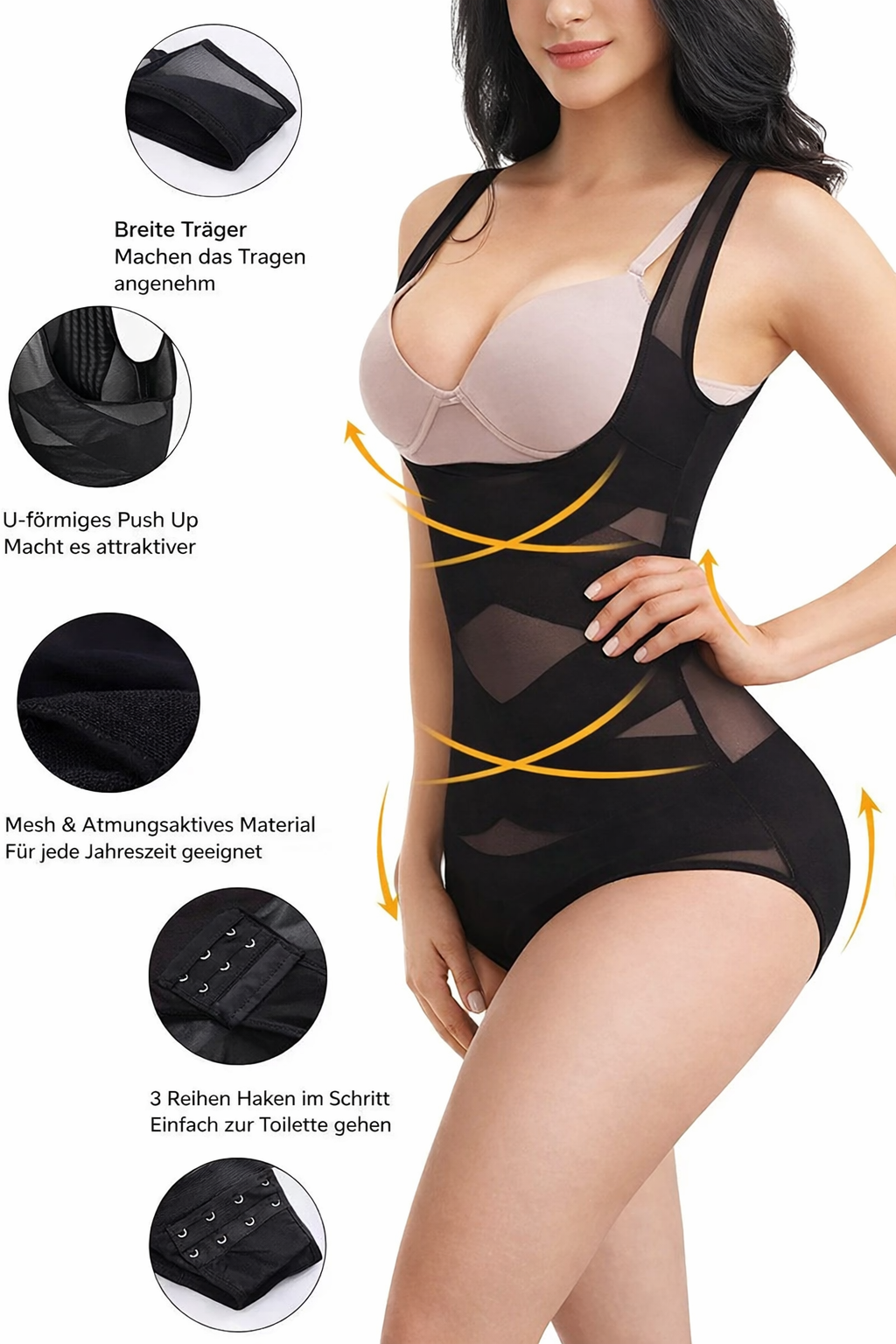 Corrigerend Shapewear Ondergoed Naadloos Figuurvormend Buik & Taille voor Dames Glad Onzichtbaar onder Kleding Strakkere Silhouet Comfortabel Stretch Lingerie Body | Sulvida