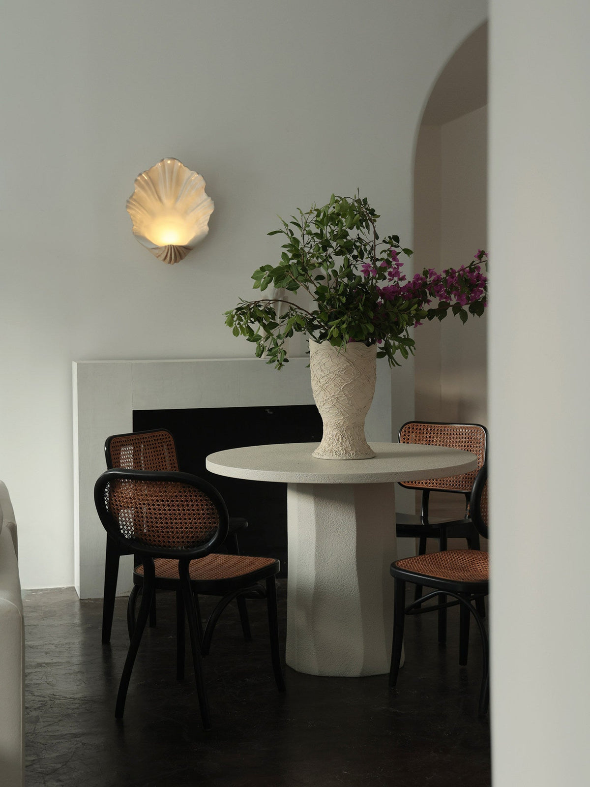Wandlamp Schelp Design Crème Hout Natuurlijke Look Decoratief Wand Verlichting Sfeervol Interieur Woonkamer | Sulvida