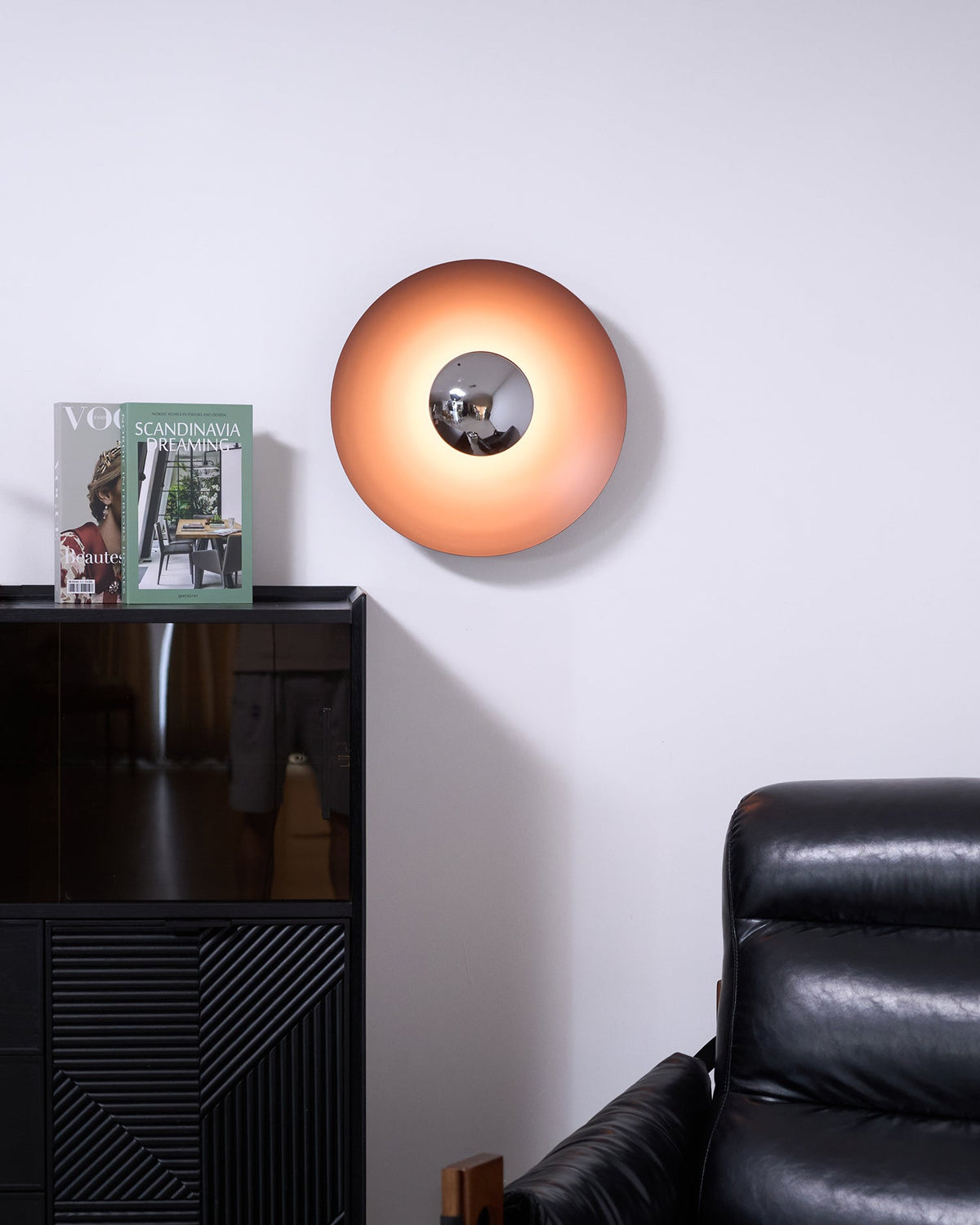 Moderne wandlamp eclips met LED verlichting voor woonkamer slaapkamer hal minimalistisch design rond metaal | Sulvida