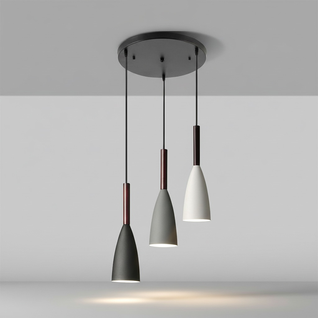 Scandinavische Drievoudige Hanglamp Aluminium Hout E27 Verstelbaar Modern Design Eetkamer Woonkamer Keuken | Sulvida