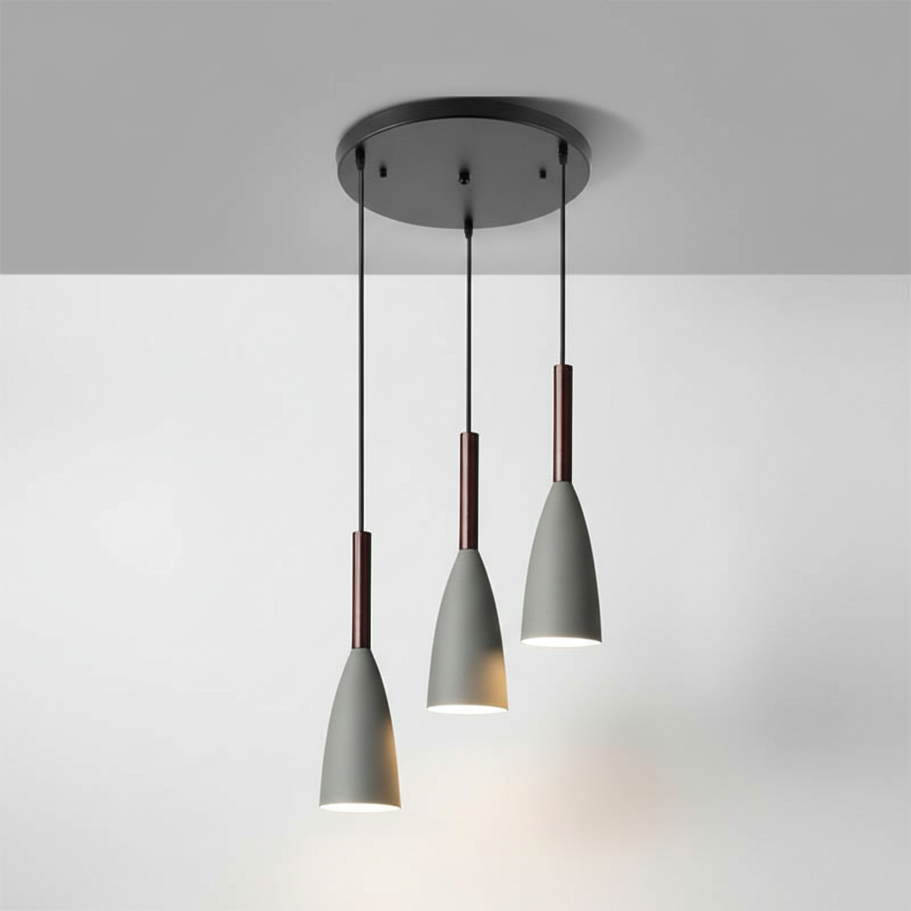 Scandinavische Drievoudige Hanglamp Aluminium Hout E27 Verstelbaar Modern Design Eetkamer Woonkamer Keuken | Sulvida