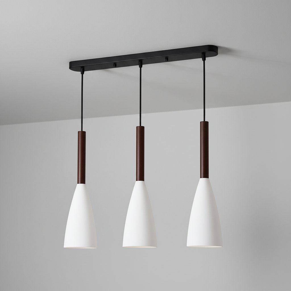Scandinavische Drievoudige Hanglamp Aluminium Hout E27 Verstelbaar Modern Design Eetkamer Woonkamer Keuken | Sulvida