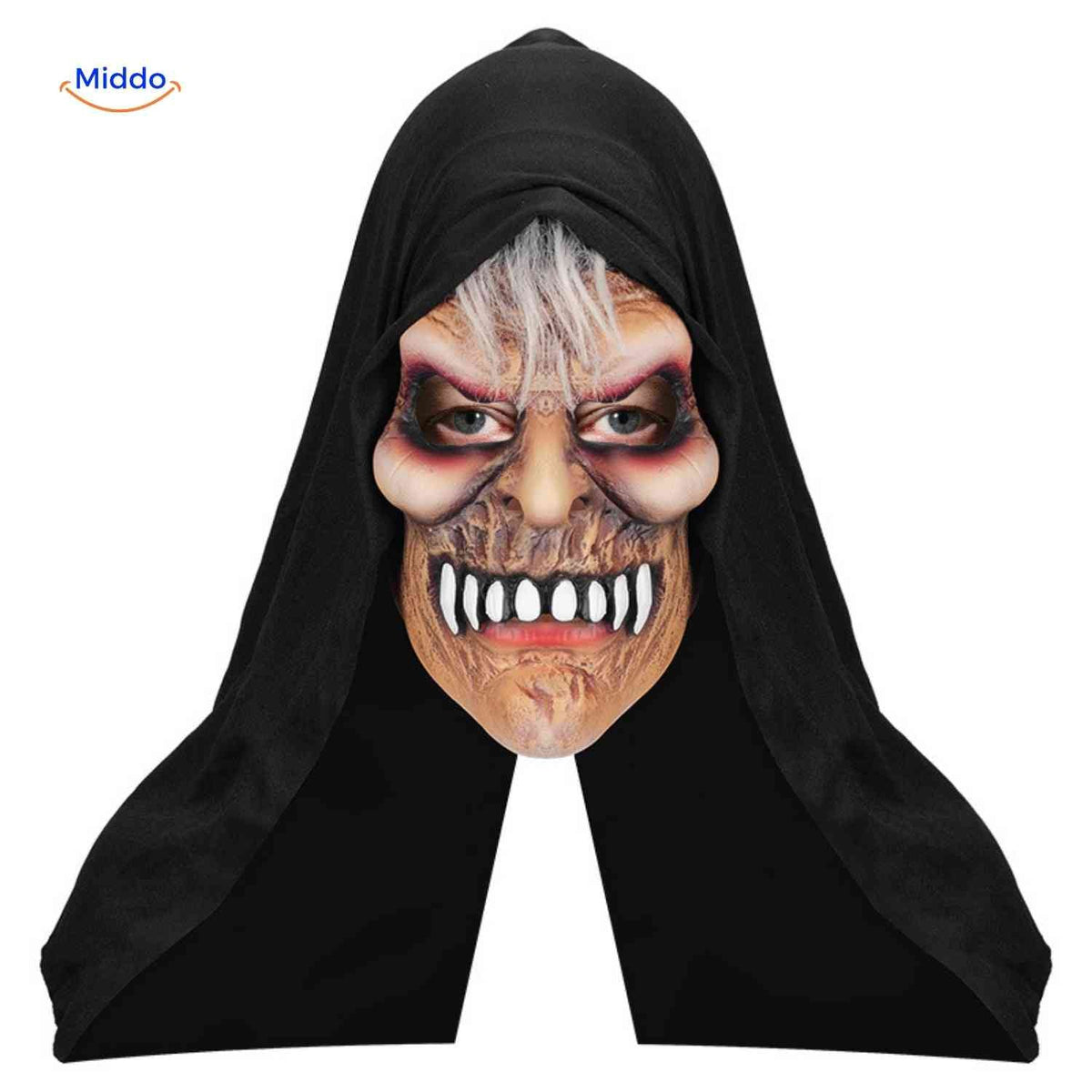 Griezelmasker met Kap Volledig Gezicht | Horrordesign Polyester Stoffen Kap Halloween Feesten Verkleedpartij | Sulvida