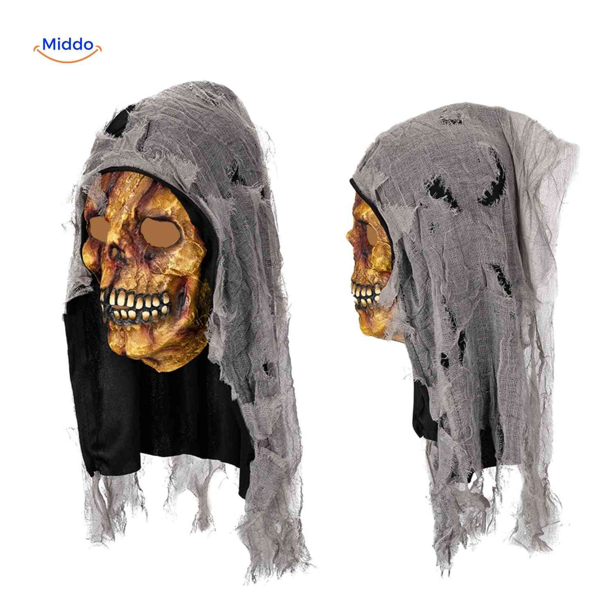 Griezelmasker met Kap Volledig Gezicht | Horrordesign Polyester Stoffen Kap Halloween Feesten Verkleedpartij | Sulvida