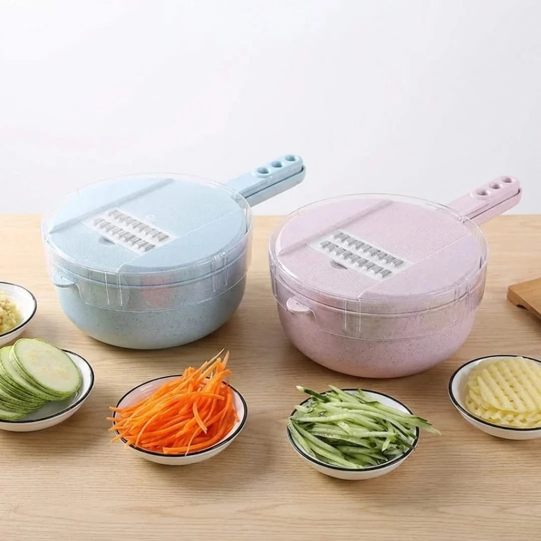 8-in-1 Groentesnijder Set met Keukenmandjes en Multifunctionele Messen voor Efficiënt Snijden Keuken | Sulvida
