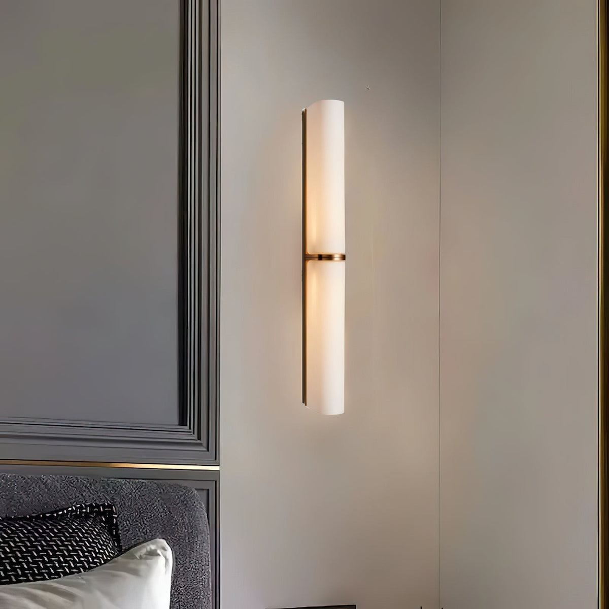 Glazen wandlamp met LED-verlichting modern design ijzeren fitting interieur sfeerverlichting woonkamer | Sulvida