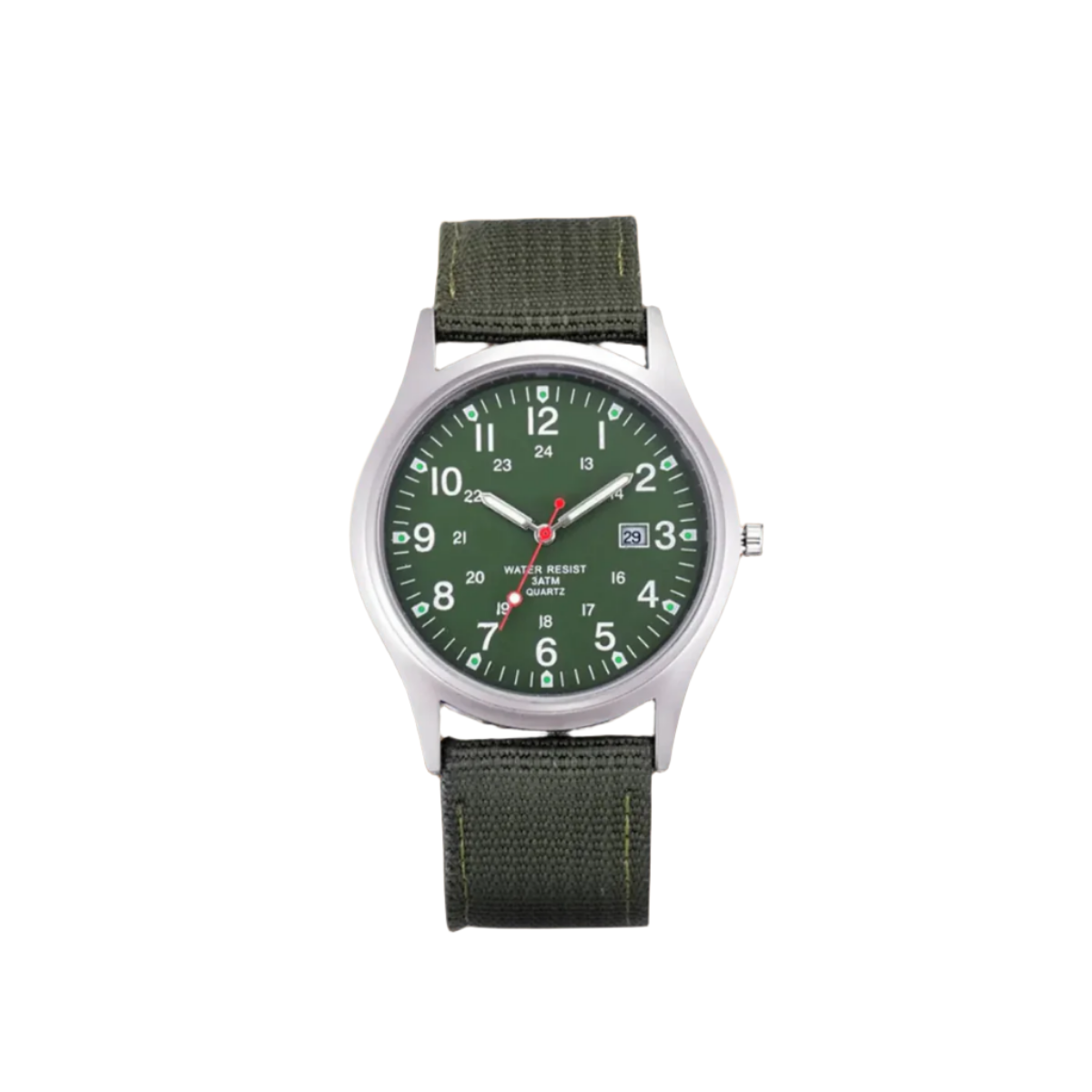 Herenhorloge met Stoffen Band en Datumweergave – Robuust Analoog Polshorloge Arabische Cijfers Kwarts | Sulvida