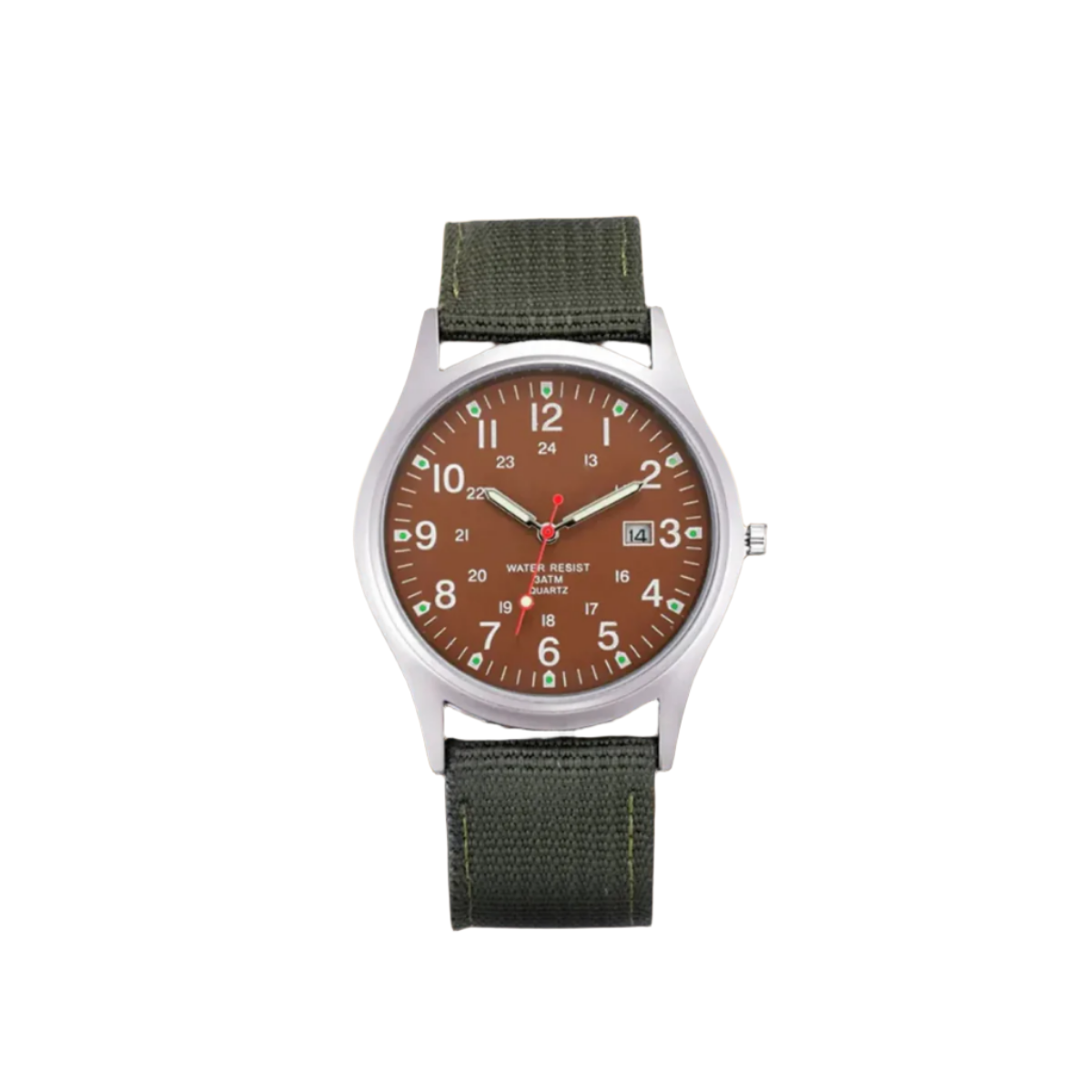 Herenhorloge met Stoffen Band en Datumweergave – Robuust Analoog Polshorloge Arabische Cijfers Kwarts | Sulvida