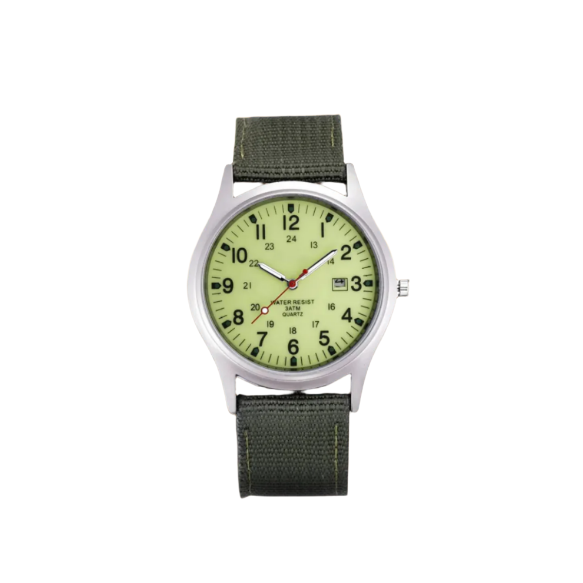 Herenhorloge met Stoffen Band en Datumweergave – Robuust Analoog Polshorloge Arabische Cijfers Kwarts | Sulvida