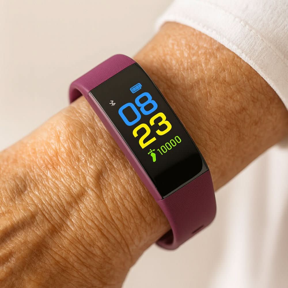 Montre connectée pour seniors avec suivi de santé et grand écran LED - montre-bracelet facile à utiliser pour seniors | Sulvida