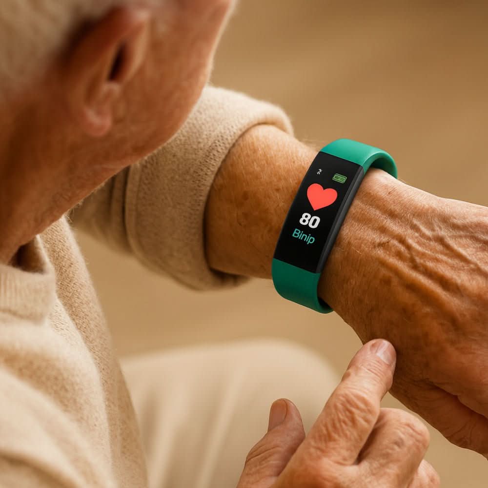 Montre connectée pour seniors avec suivi de santé et grand écran LED - montre-bracelet facile à utiliser pour seniors | Sulvida