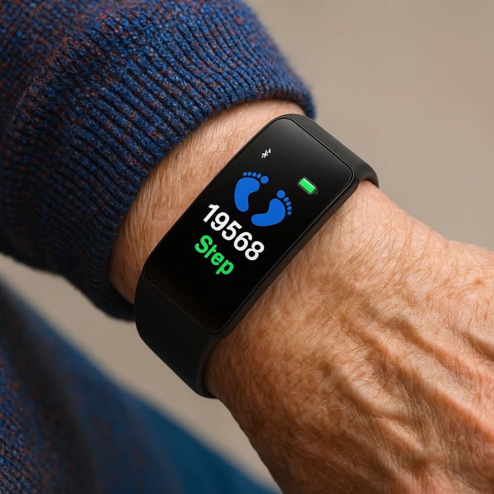 Montre connectée pour seniors avec suivi de santé et grand écran LED - montre-bracelet facile à utiliser pour seniors | Sulvida