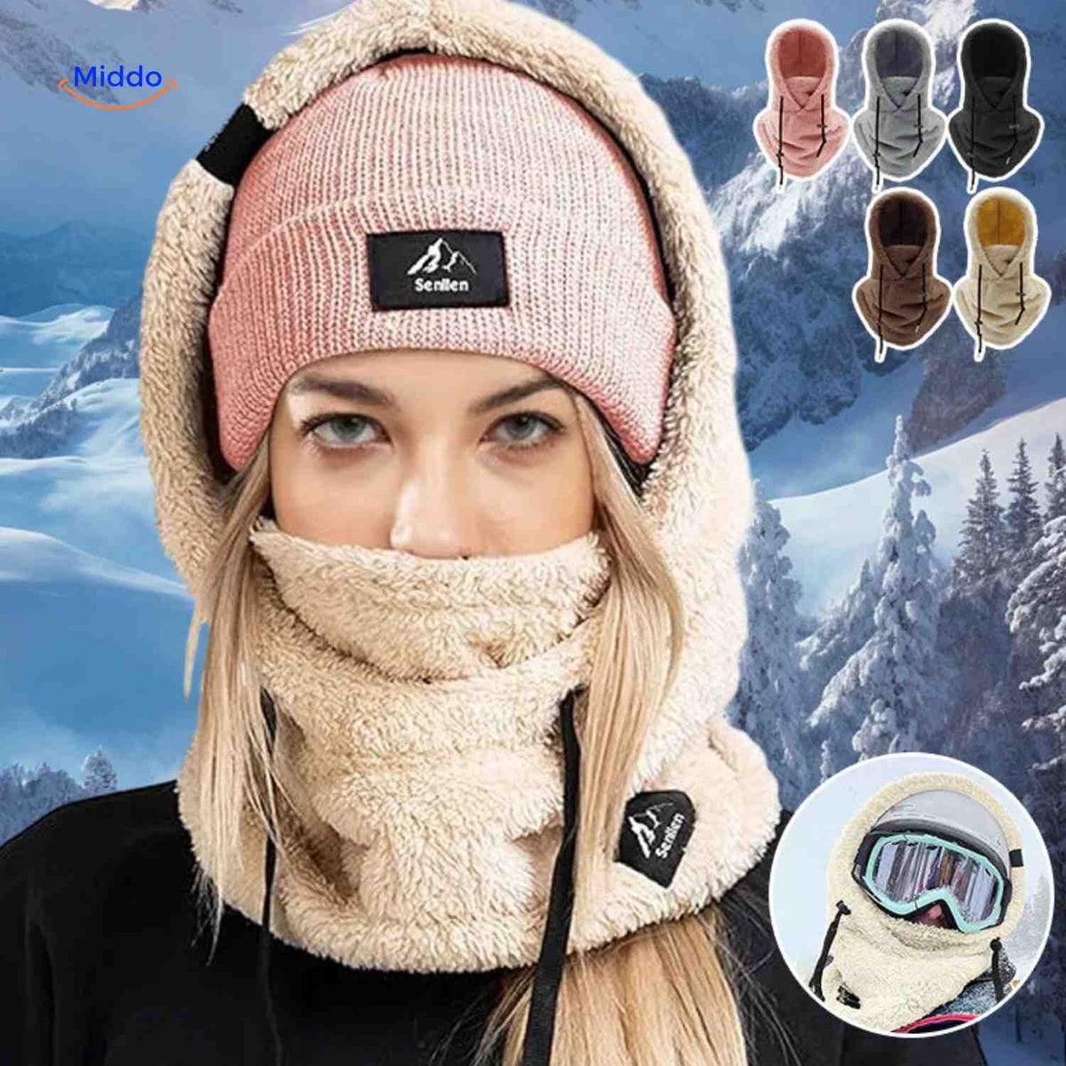 Multifunctionele Thermische Fleece Capuchon Muts Nekwarmer Gezichtsmasker Winddicht voor Outdoor Sport | Sulvida
