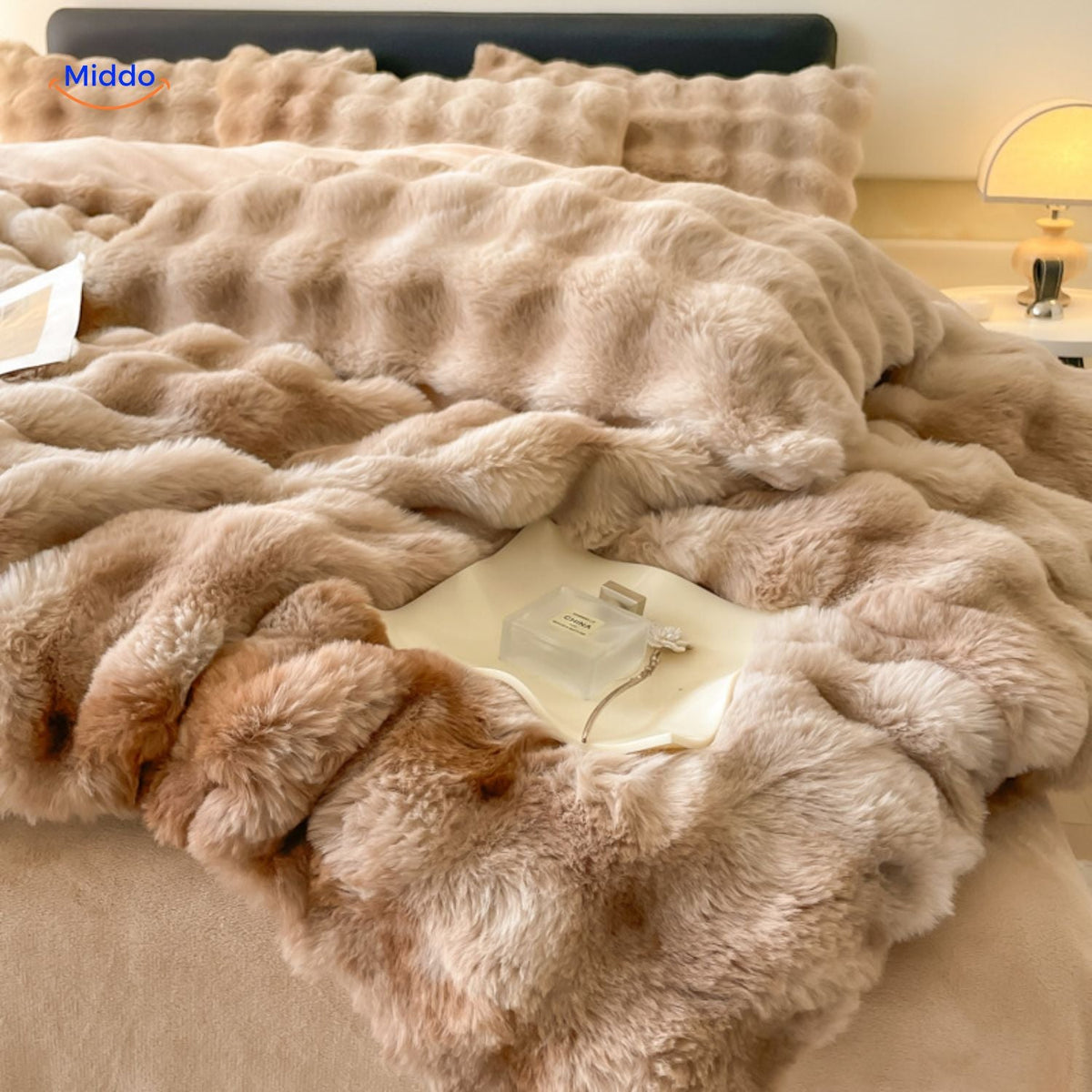 Pluche Dekbedovertrekset 4-Delig Zachte Flanel Beddengoed Warm Comfortabel Dekbedset met Laken en Kussenslopen | Sulvida