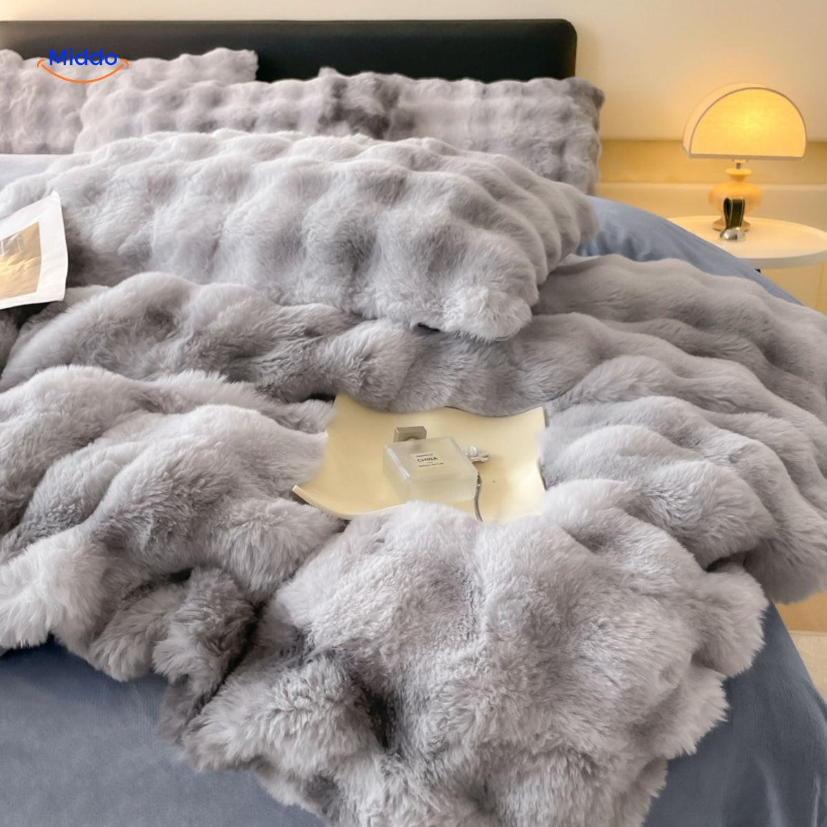 Pluche Dekbedovertrekset 4-Delig Zachte Flanel Beddengoed Warm Comfortabel Dekbedset met Laken en Kussenslopen | Sulvida