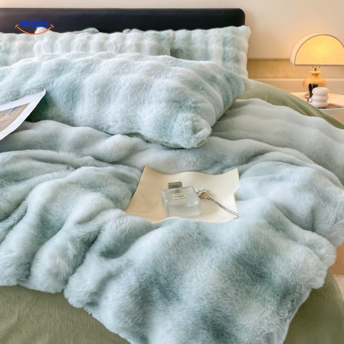 Pluche Dekbedovertrekset 4-Delig Zachte Flanel Beddengoed Warm Comfortabel Dekbedset met Laken en Kussenslopen | Sulvida