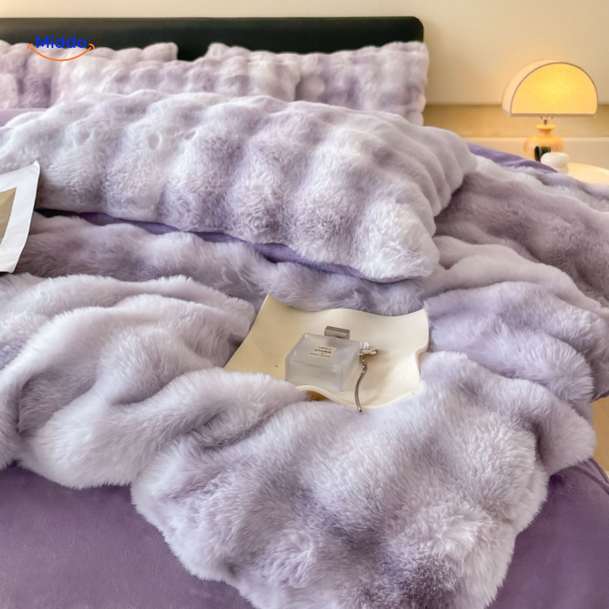 Pluche Dekbedovertrekset 4-Delig Zachte Flanel Beddengoed Warm Comfortabel Dekbedset met Laken en Kussenslopen | Sulvida
