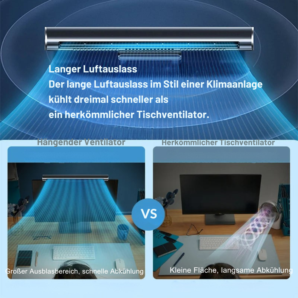 Compacte bureauventilator met vleugelloos ontwerp verstelbare luchtstroom en USB-aansluiting voor thuis | Sulvida