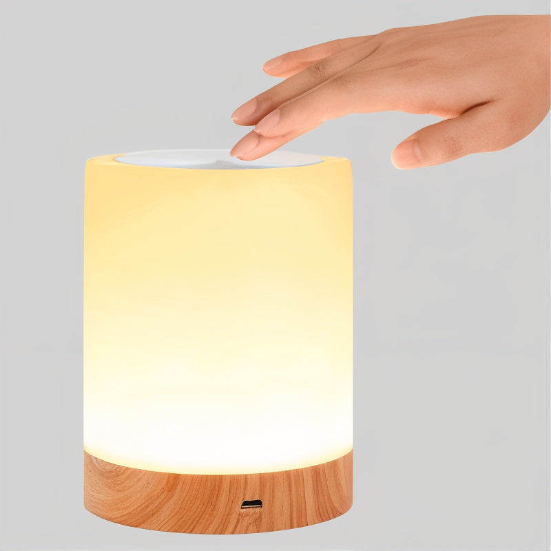Oplaadbare LED-tafellamp met touchbediening dimbaar warm wit en RGB kleurenwisseling draadloos sfeerlicht | Sulvida