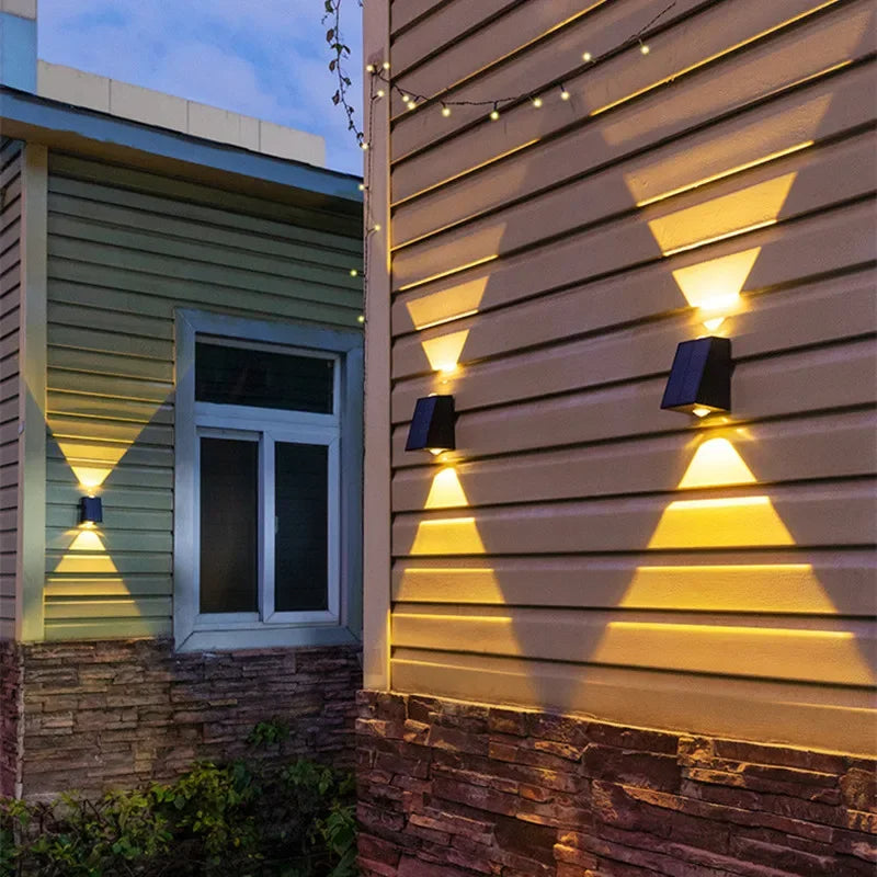 Lampe solaire d’extérieur, applique murale IP65 étanche, éclairage mural et de jardin à énergie solaire | Sulvida