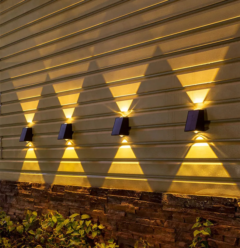 Lampe solaire d’extérieur, applique murale IP65 étanche, éclairage mural et de jardin à énergie solaire | Sulvida
