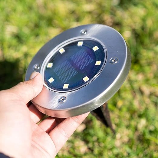 Grondspots op Zonne-Energie – LED Padverlichting voor Tuin Oprit Terras Automatisch – 8 LEDs Waterdicht IP65 | Sulvida