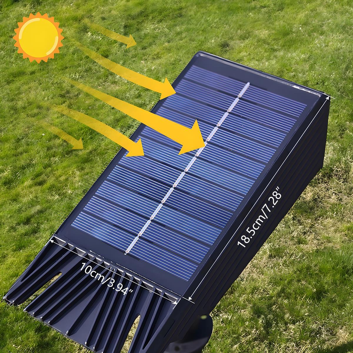Solar tuinspot met instelbare zoom IP65 warm wit licht voor borders en gevels energiezuinig accent verlichting tuin | Sulvida