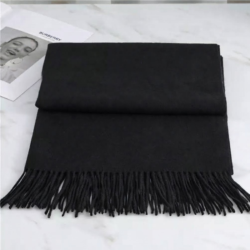 Écharpe à franges unie et douce, élégante étole, accessoire d’hiver et tour de cou chaud et confortable | Sulvida