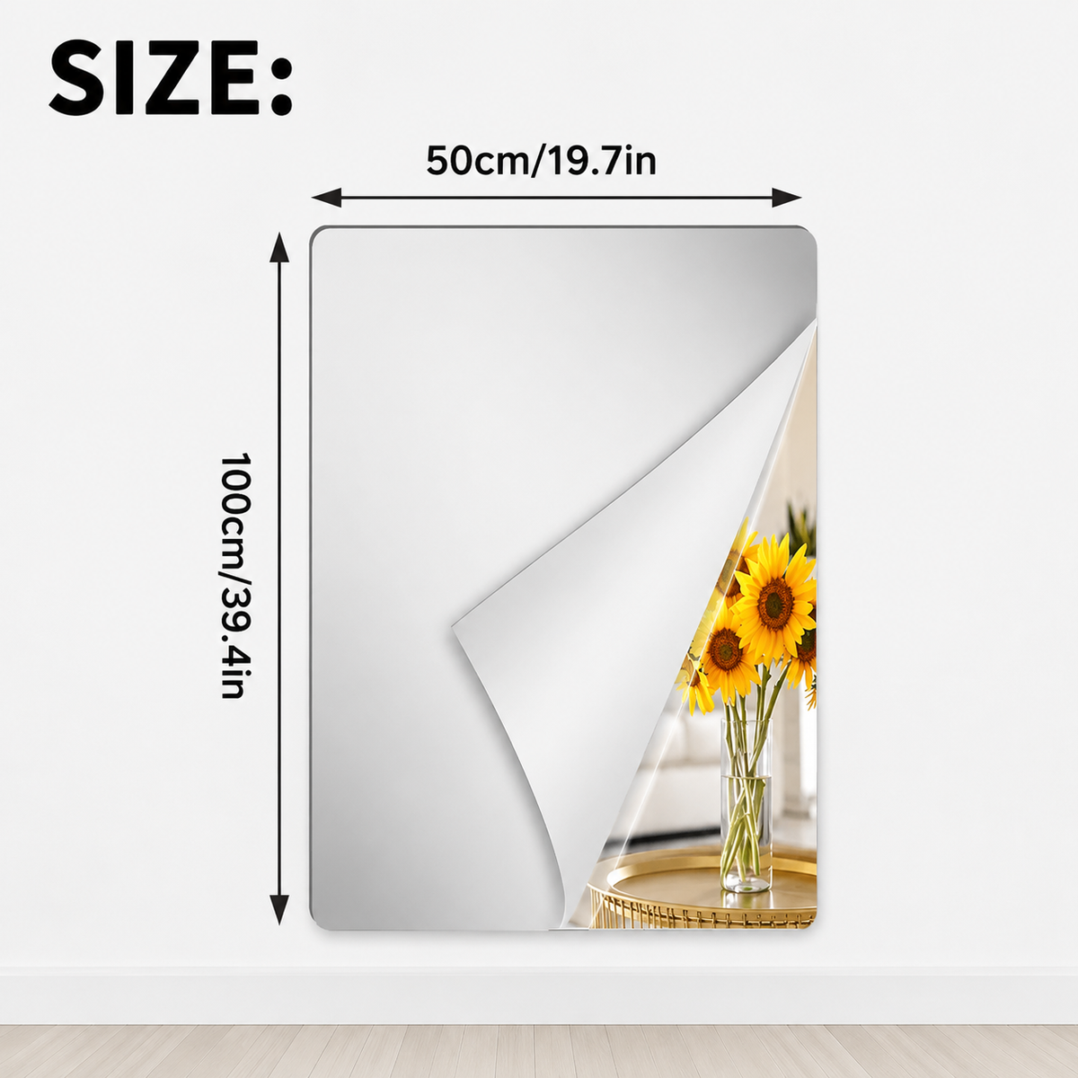 Zelfklevende spiegelfolie kristalhelder flexibel veilig op maat snijdbaar wanddecoratie interieur styling | Sulvida