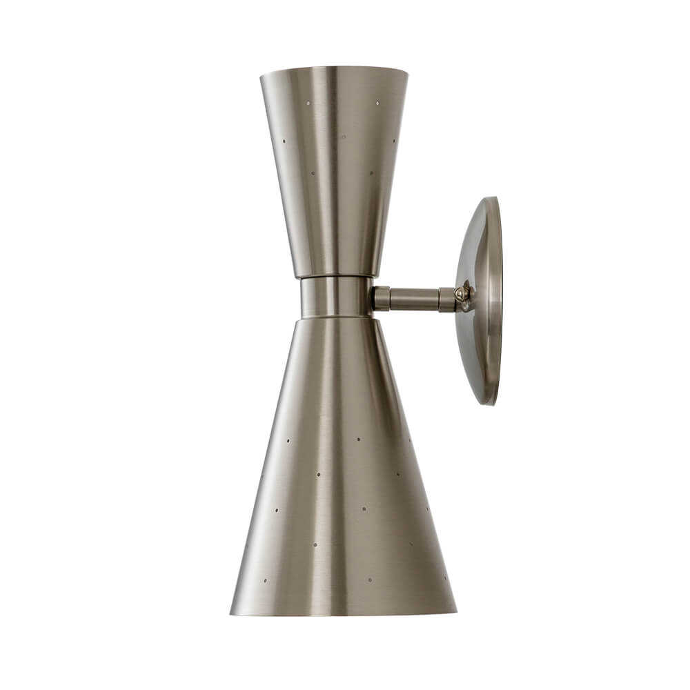 Dubbele Zandloper Wandlamp Metaal Messing Nikkel Modern Geperforeerd Design E12 E14 Fitting 2 Lichtpunten | Sulvida
