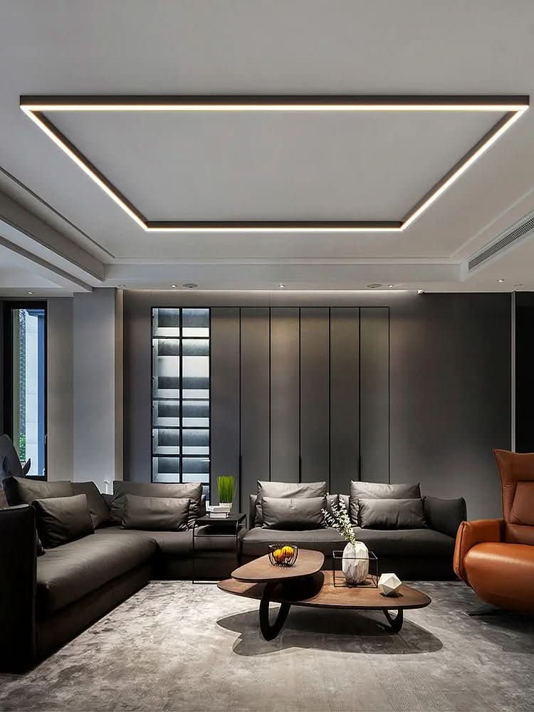 LED plafondlamp aluminium langwerpig Scandinavisch zwart wit goud 60-150 cm woonkamer keuken kantoor | Sulvida