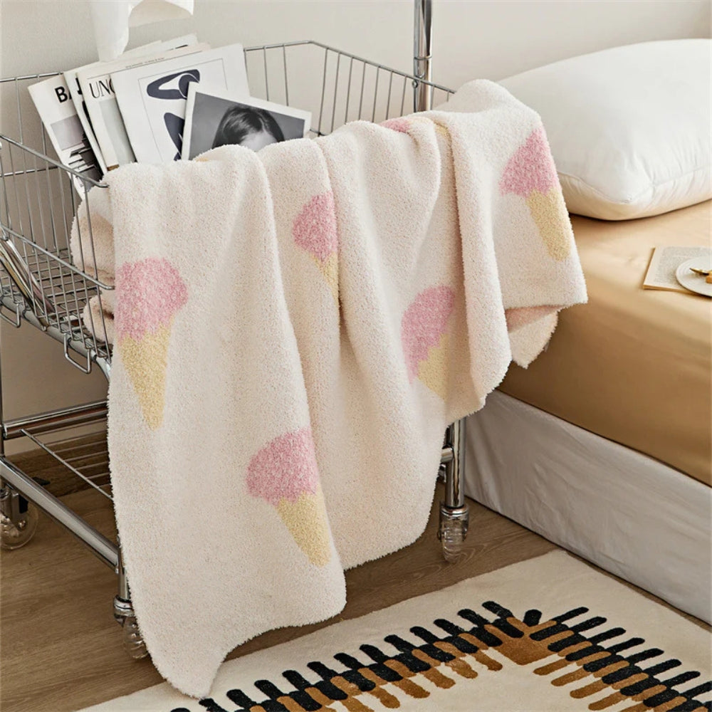 Gebreide Plaid IJsjesprint 120x150 cm Zacht Fluweel Microvezel Deken Sofa Bank Bed Decoratief Woonkamer | Sulvida