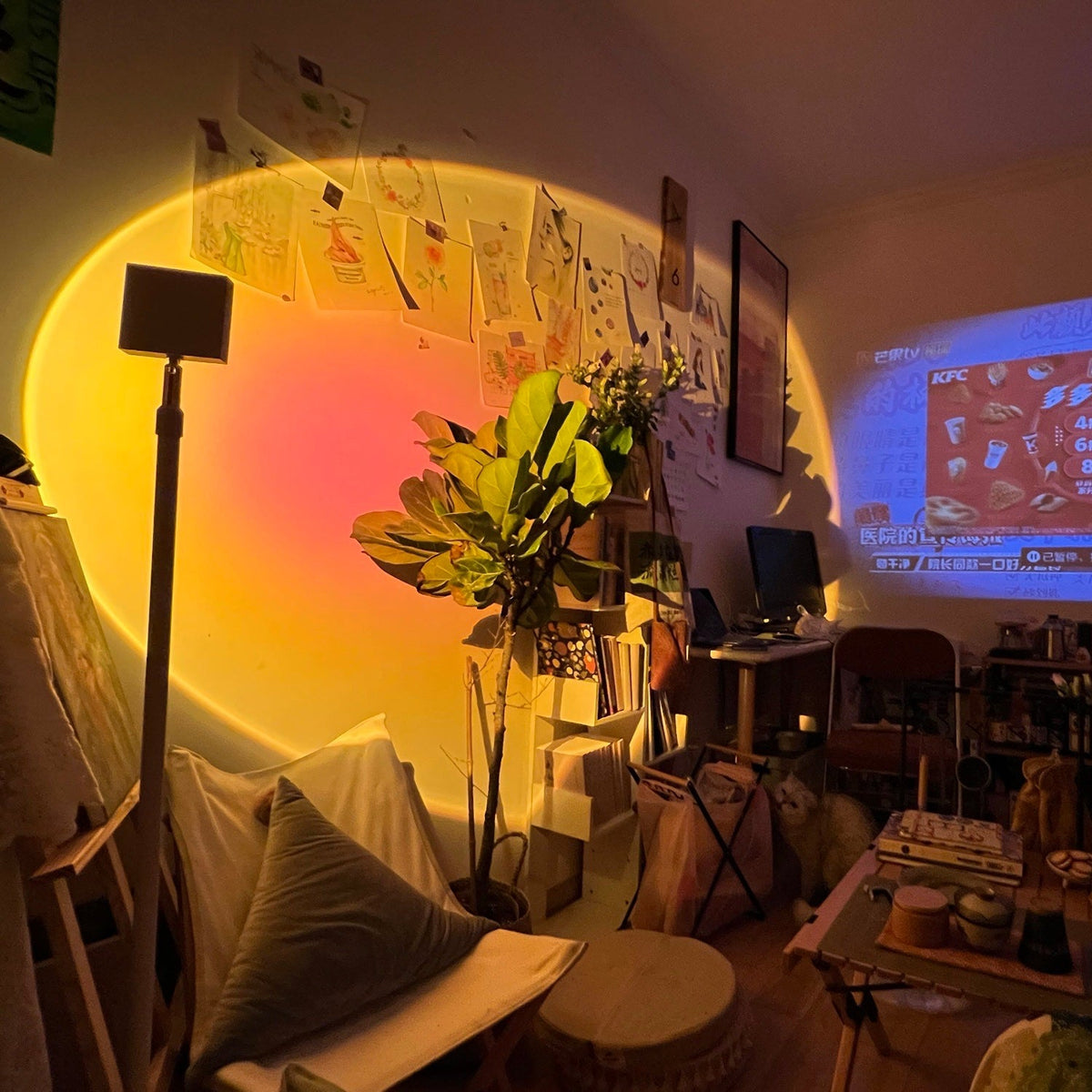 LED Staande Lamp met Halo Projectie Zwart Aluminium 180cm Sfeerverlichting voor Woonkamer Studio Modern Minimalistisch | Sulvida