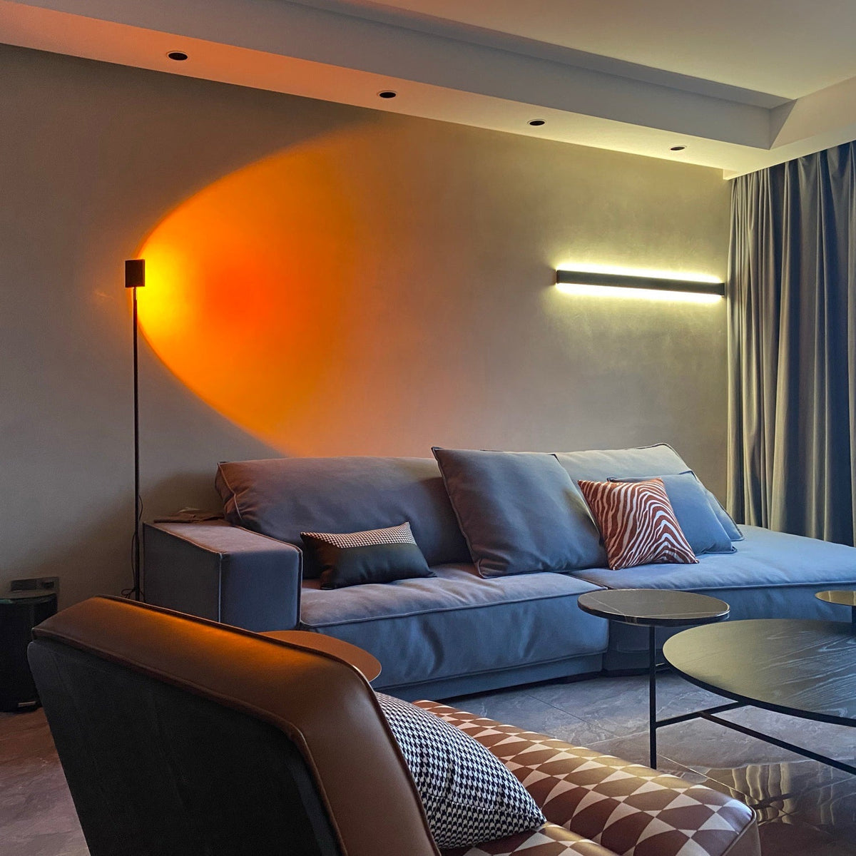 LED Staande Lamp met Halo Projectie Zwart Aluminium 180cm Sfeerverlichting voor Woonkamer Studio Modern Minimalistisch | Sulvida