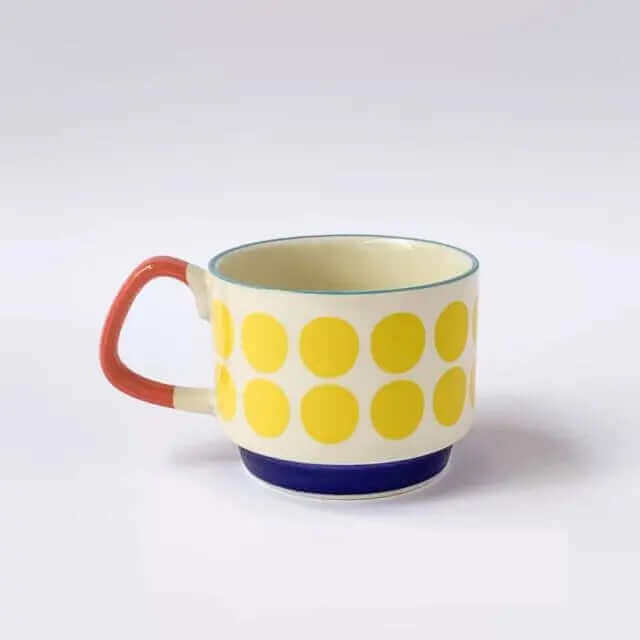 Tasse à café rétro en céramique, 300ml, style vintage Mid-Century Modern, vaisselle disponible en 8 designs différents, compatible lave-vaisselle | Sulvida