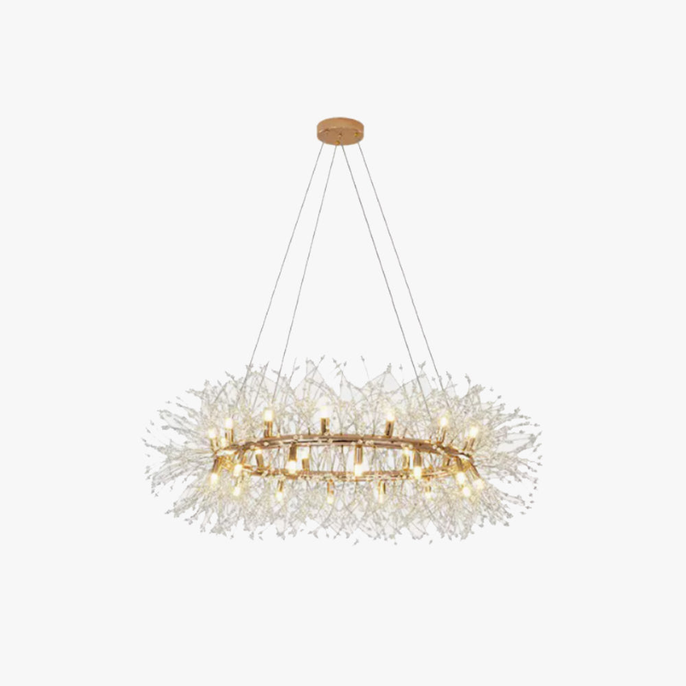 Kristallen Hanglamp LED Goudkleurig Metaal Luxe Kroonluchter Eettafel Woonkamer Plafondverlichting Design | Sulvida