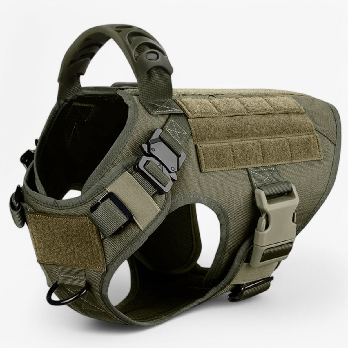Tactisch Hondenharnas Verstelbaar met Handgreep voor Actieve Honden Training Wandelen Outdoor Bruin Zwart Groen | Sulvida
