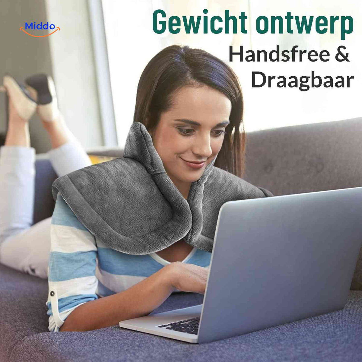 Verwarmde Neksjaal Elektrisch Grijs voor Schouders Nek Massage 6 Warmtestanden Verstelbaar Comfortabel | Sulvida