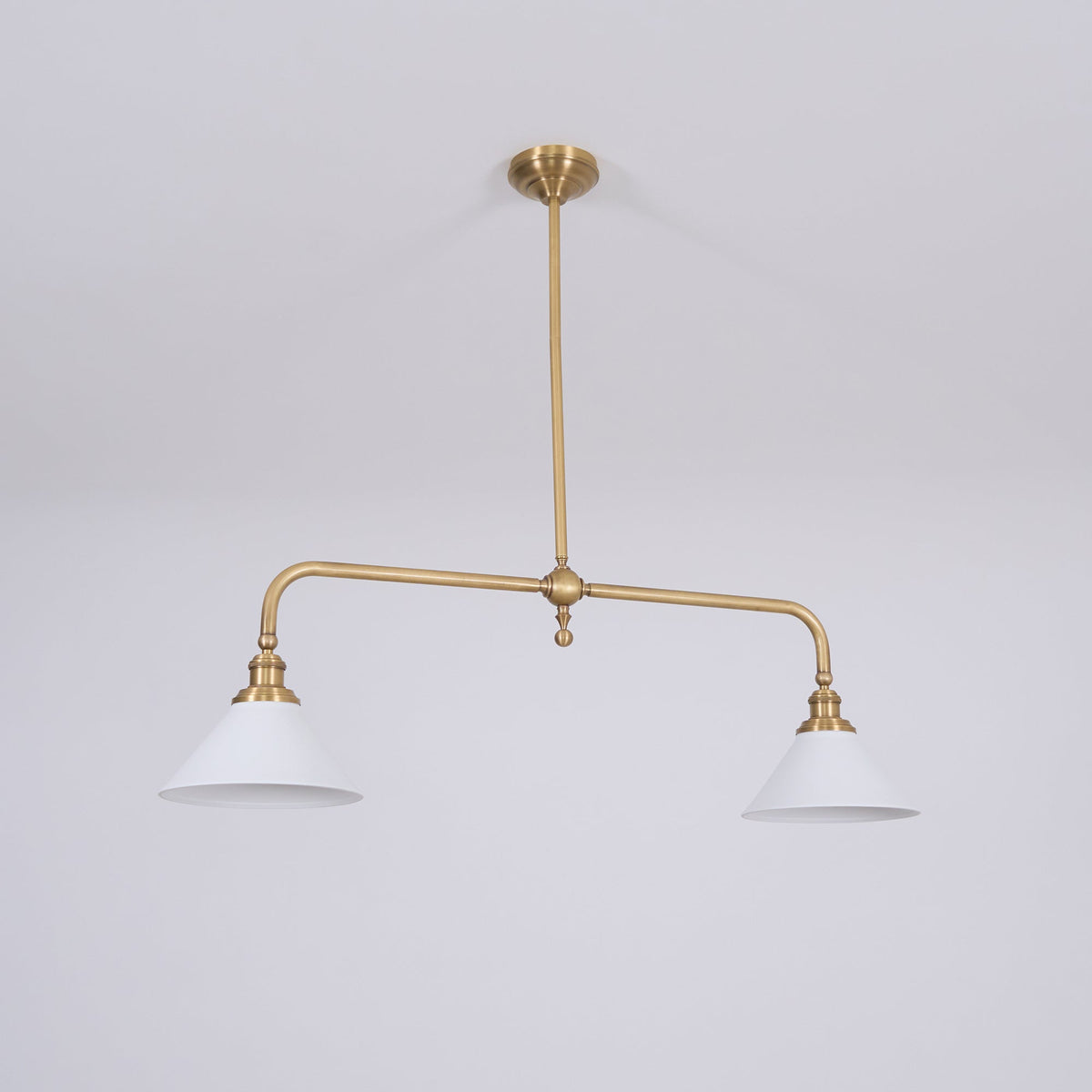 Hanglamp Messing met Conische Kappen 2-Lichts Pendel Eettafel Keukeneiland Plafondverlichting Eetkamer | Sulvida