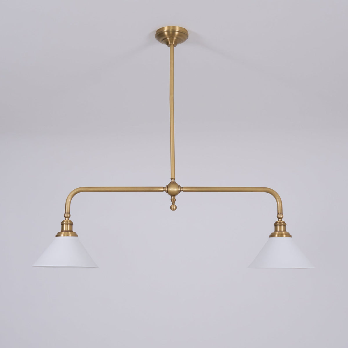 Hanglamp Messing met Conische Kappen 2-Lichts Pendel Eettafel Keukeneiland Plafondverlichting Eetkamer | Sulvida