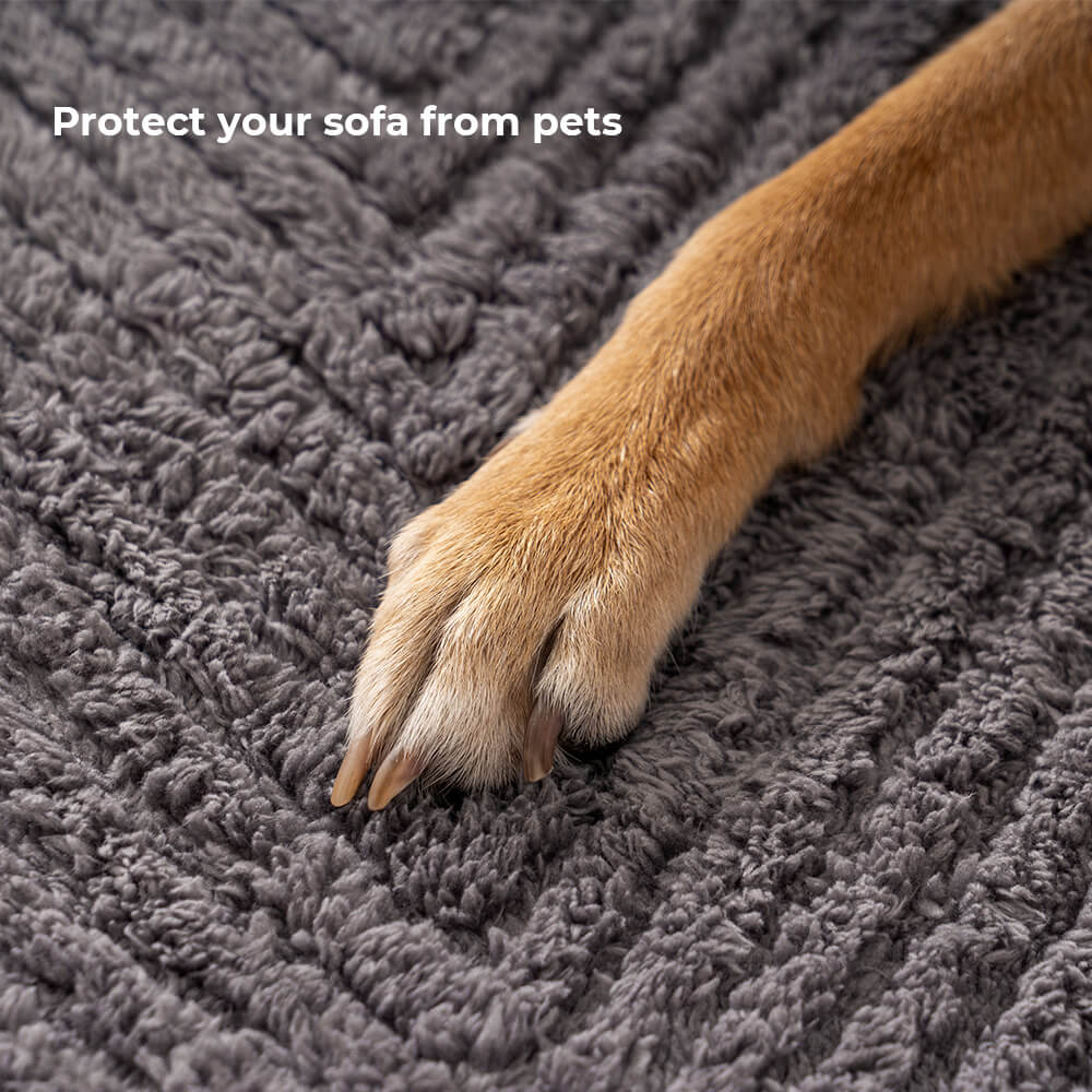 Bankhoes Visgraat Pluche Antislip Warm Dik Zacht Beschermhoes Bankbeschermer Woonkamer Decoratie Meubelbescherming | Sulvida