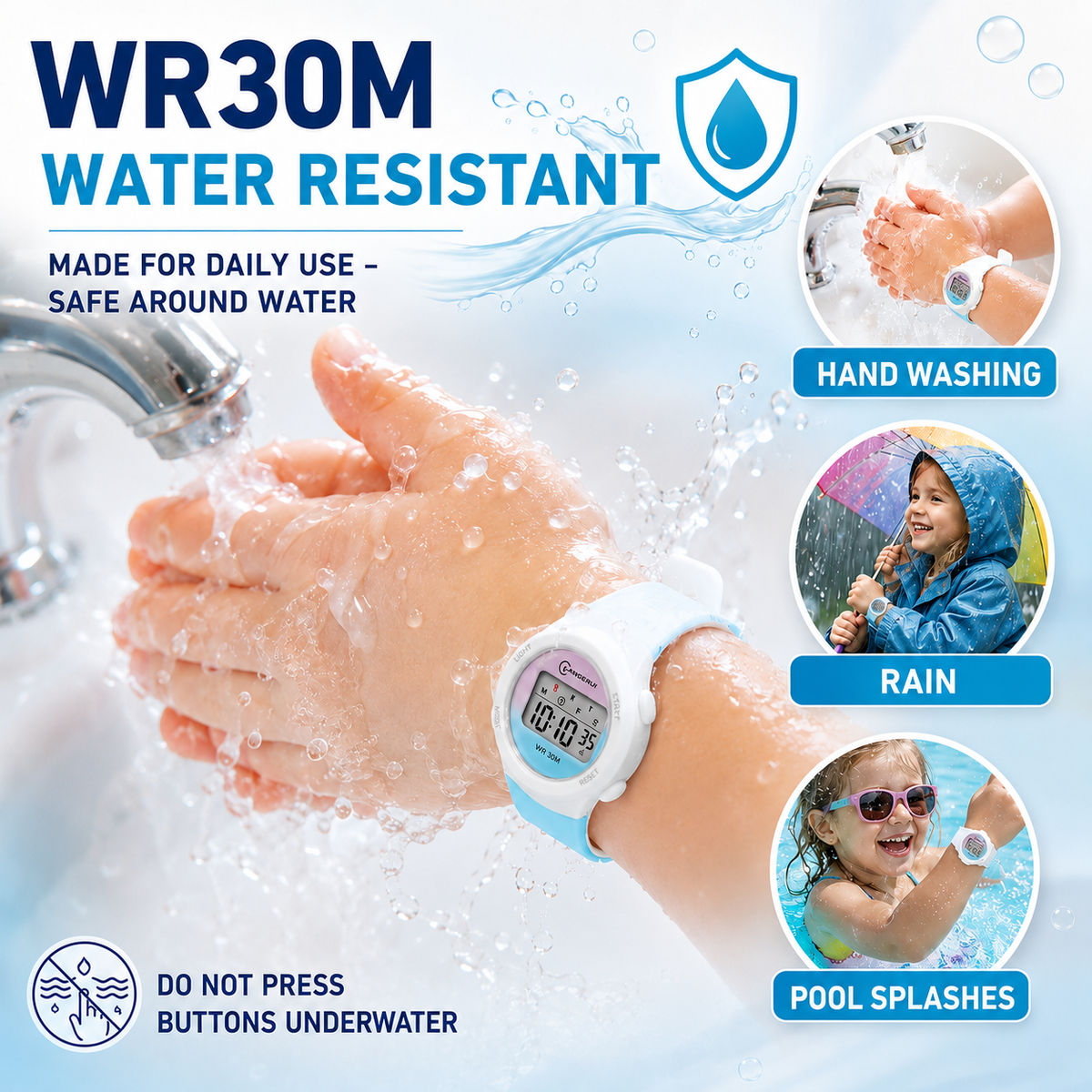 Digitaal Kinderhorloge met Alarm en Stopwatch Waterdicht Sport Horloge voor Kinderen Meisjes Jongens | Sulvida