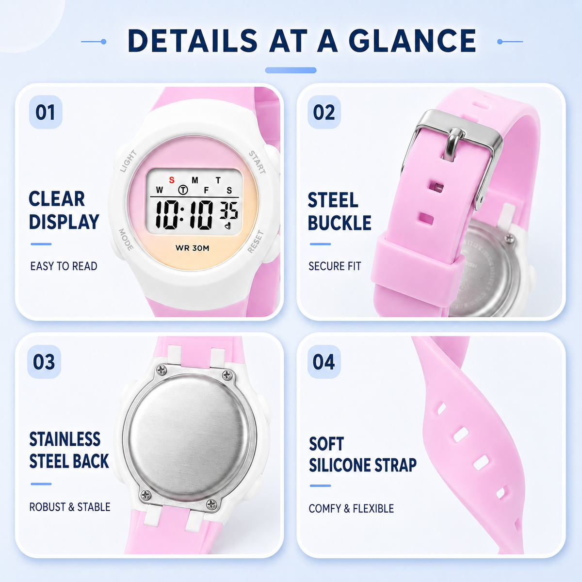 Digitaal Kinderhorloge met Alarm en Stopwatch Waterdicht Sport Horloge voor Kinderen Meisjes Jongens | Sulvida