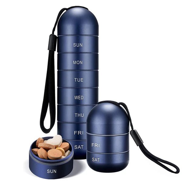 Medicijnenbox 7 Dagen Weekdispenser Compacte Pillenorganizer Pillendoos voor Thuis Onderweg Reis Dagelijks | Sulvida