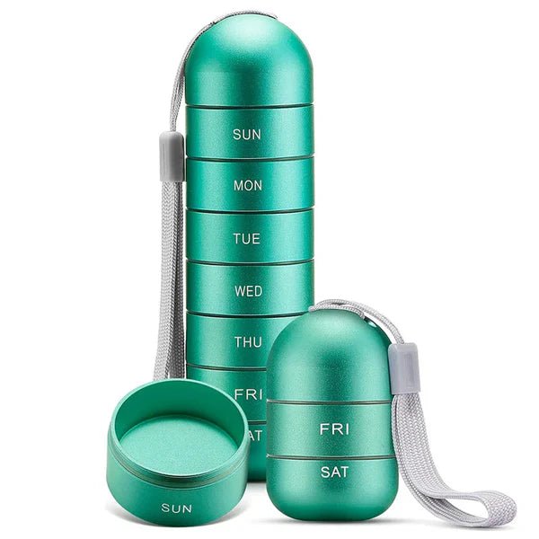 Medicijnenbox 7 Dagen Weekdispenser Compacte Pillenorganizer Pillendoos voor Thuis Onderweg Reis Dagelijks | Sulvida