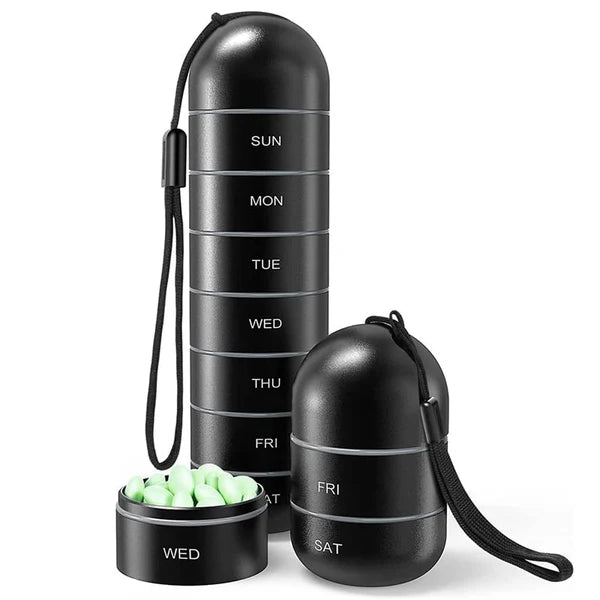 Medicijnenbox 7 Dagen Weekdispenser Compacte Pillenorganizer Pillendoos voor Thuis Onderweg Reis Dagelijks | Sulvida