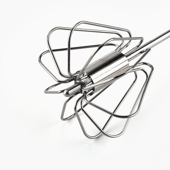 Push-Spin Eierklopper RVS Handmatig Keukengereedschap met Dubbele Kopjes voor Sauzen Schuim en Dressings | Sulvida