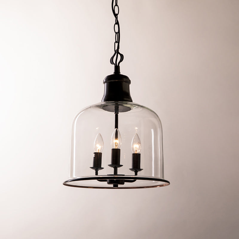 Hanglamp met glazen kap en metalen accenten voor eetkamer keuken hal woonkamer sfeervolle verlichting | Sulvida